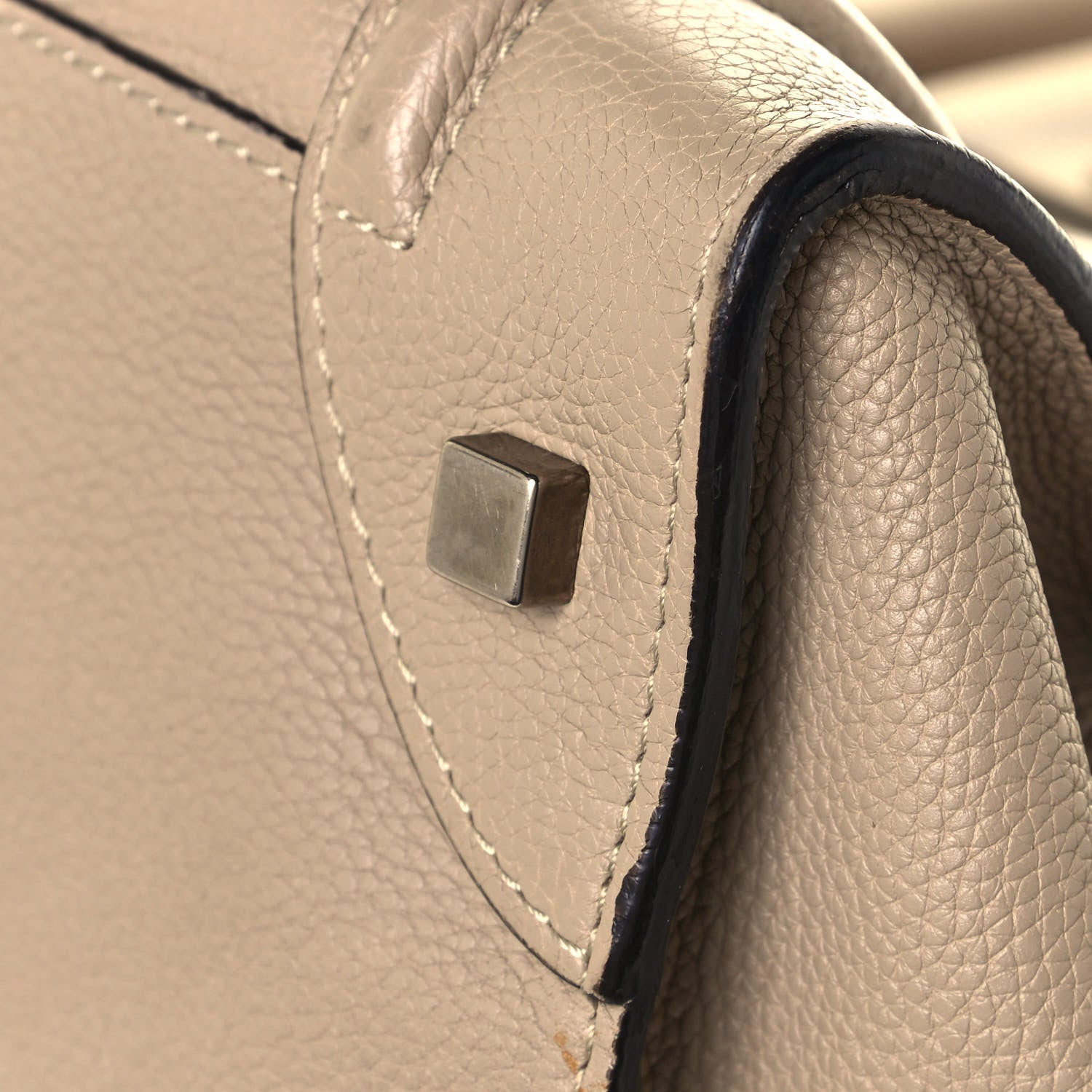 Celine Drummed Calfskin Mini Luggage Dune 5 of 15