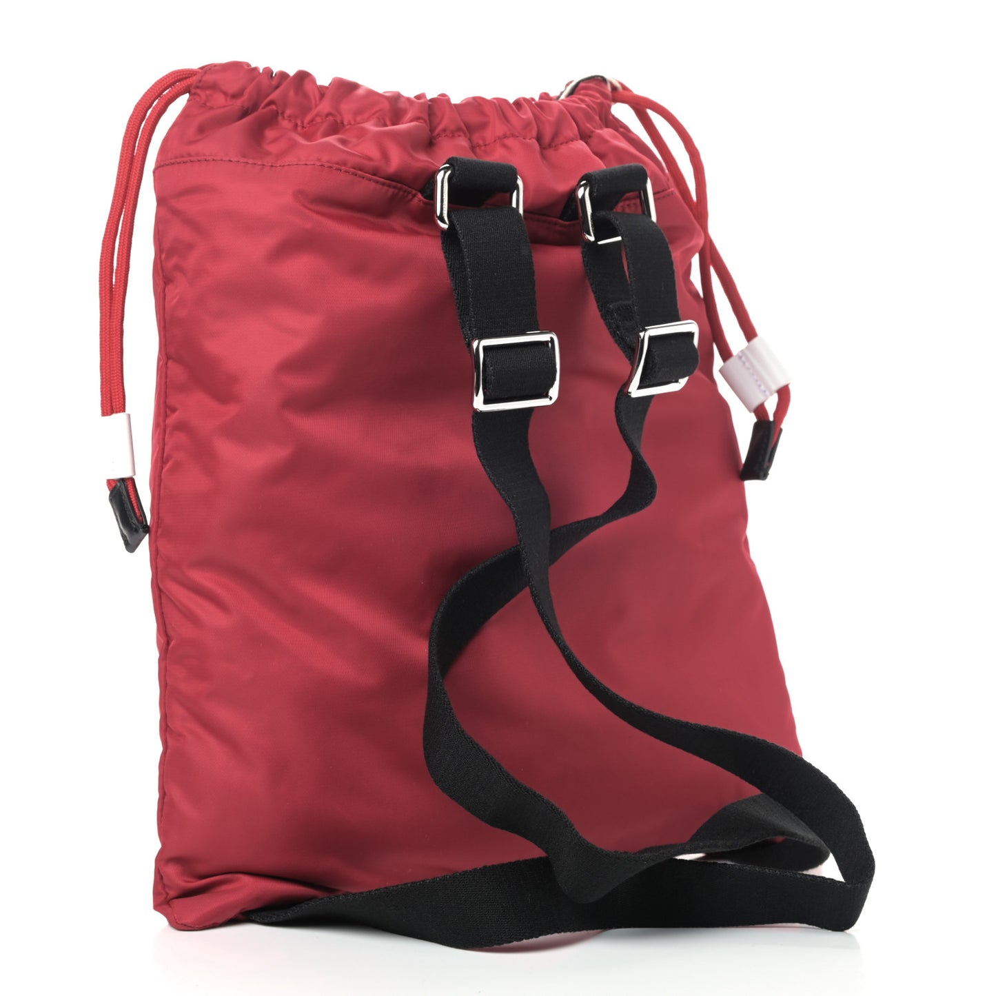Nylon DG Drawstring Backpack Red White