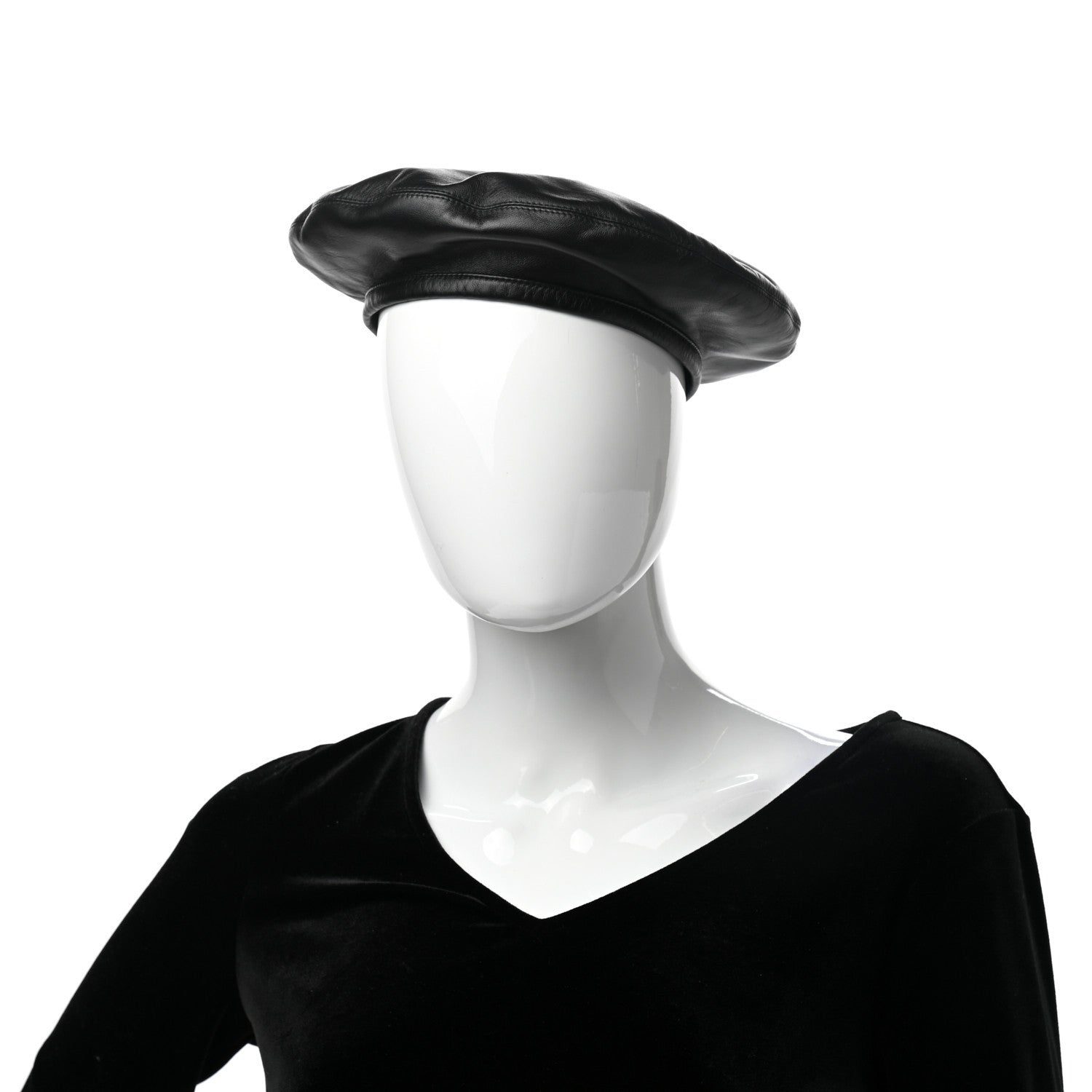 Christian Dior Lambskin D-Dream Beret 58 Black 2 of 8