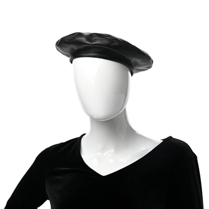 Christian Dior Lambskin D-Dream Beret 58 Black 2 of 8