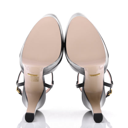 Gucci Malaga Kid T Strap Platform Pumps 38 Black 5 of 15