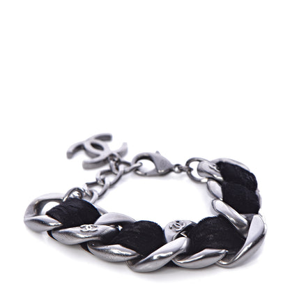 Chanel Velvet CC Chain Bracelet Black Ruthenium 1 of 5