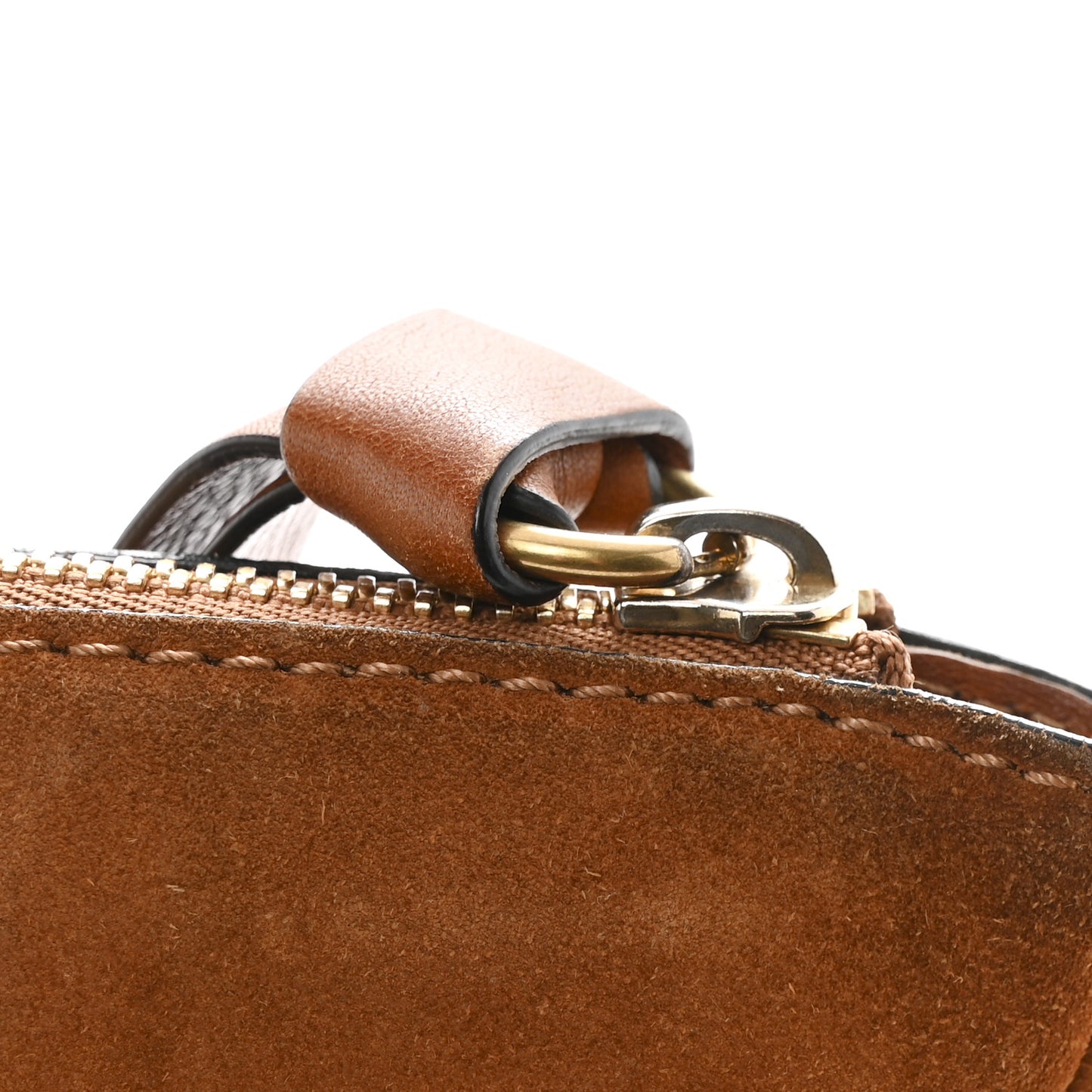 Suede Calfskin Braided Medium Marcie Satchel Caramel