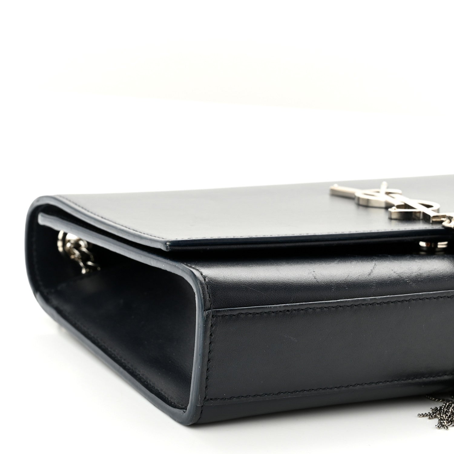 Saint Laurent Smooth Calfskin Medium Classic Monogram Kate Tassel Satchel Marine 8 of 10