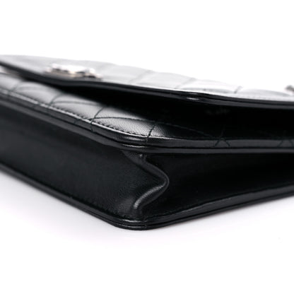 Chanel Lambskin Quilted Boy Wallet On Chain WOC Black 10 of 16