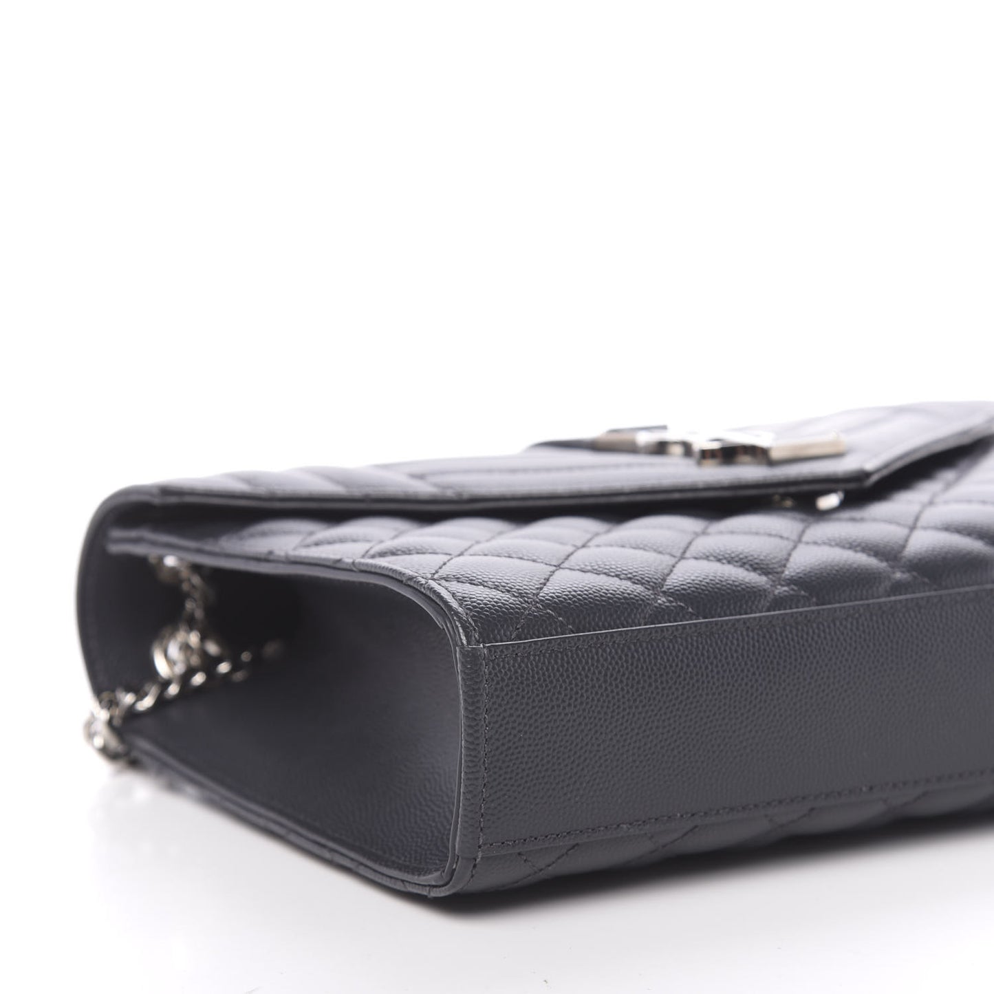 Grain De Poudre Textured Mixed Matelasse Medium Triquilt Monogram Satchel Earth