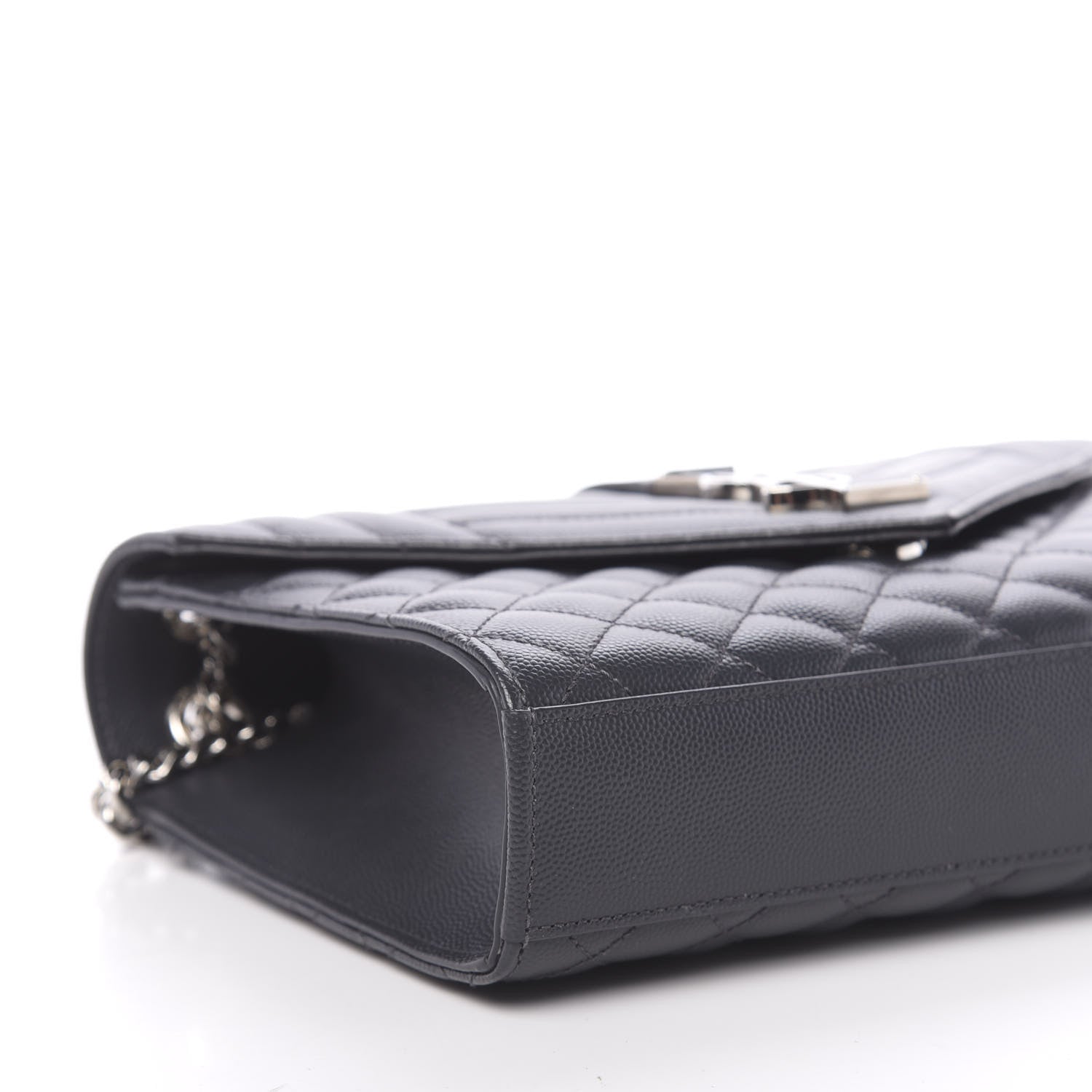 Saint Laurent Grain De Poudre Textured Mixed Matelasse Medium Triquilt Monogram Satchel Earth 7 of 9
