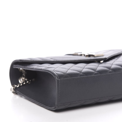 Saint Laurent Grain De Poudre Textured Mixed Matelasse Medium Triquilt Monogram Satchel Earth 7 of 9