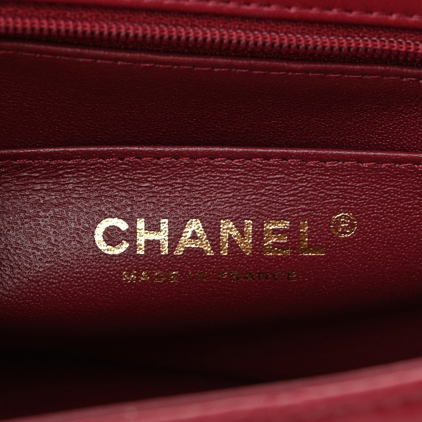 Lambskin Quilted Mini Top Handle Rectangular Flap Burgundy