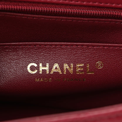 Chanel Lambskin Quilted Mini Top Handle Rectangular Flap Burgundy 6 of 11