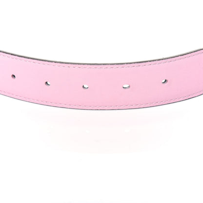Hermes Box Togo 32mm Martelee H Belt 95 Rose Sakura Blue Nuit 5 of 8