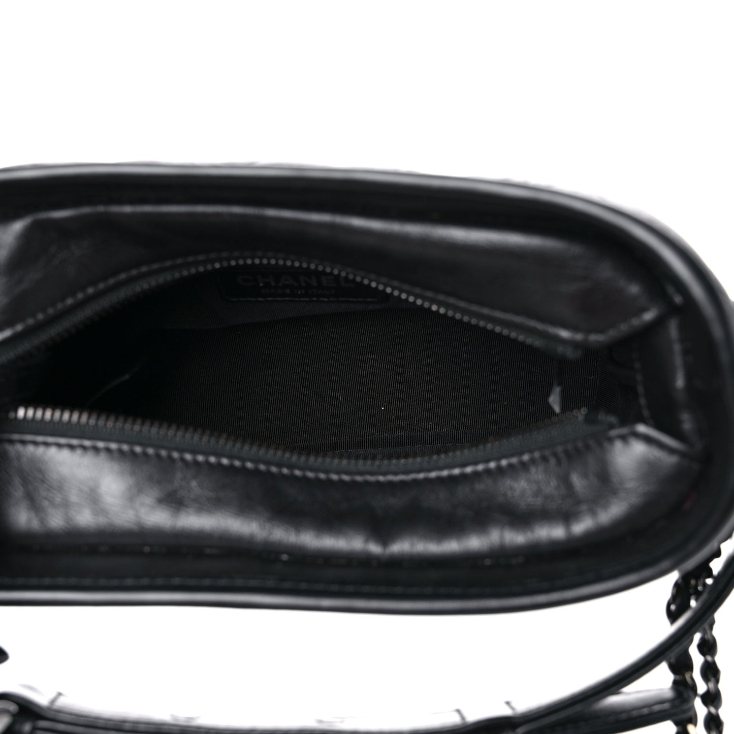 Aged Calfskin Chevron Quilted Small Gabrielle Hobo So Black