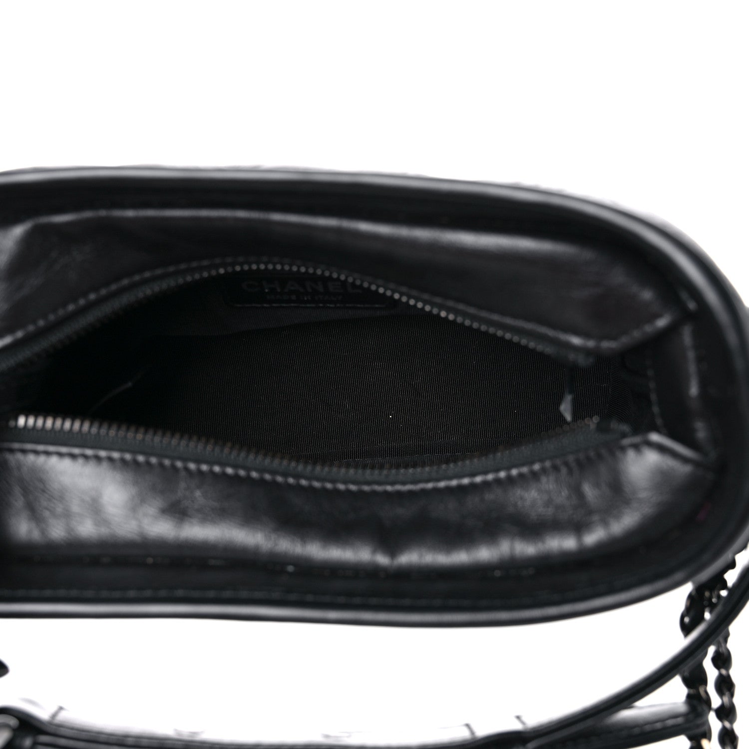 Chanel Aged Calfskin Chevron Quilted Small Gabrielle Hobo So Black 5 of 11
