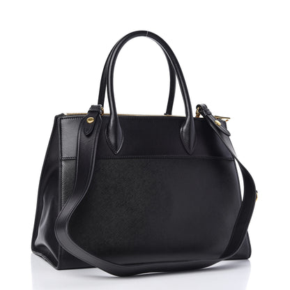 Prada Saffiano City Calfskin Medium Esplanade Tote Black 3 of 9