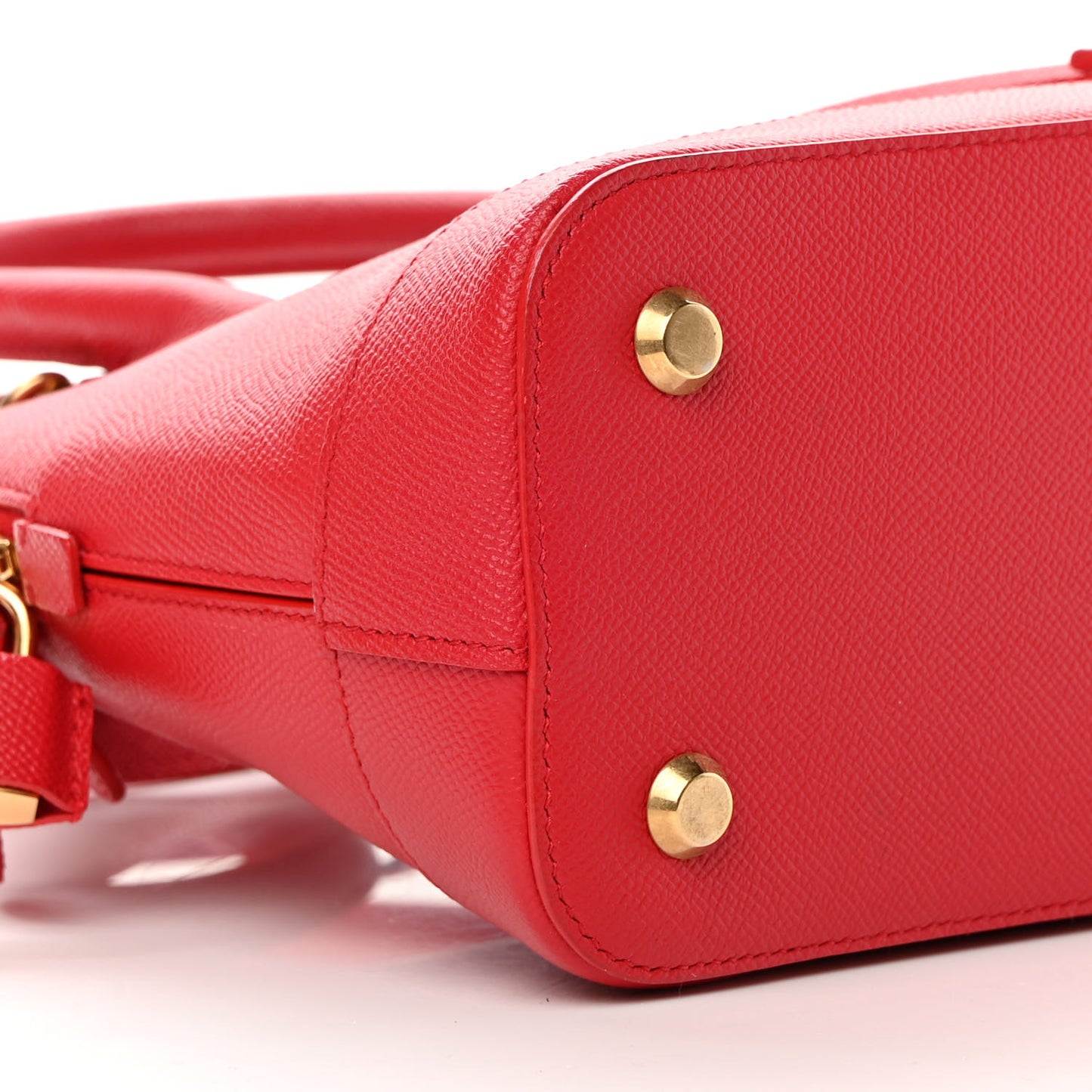 Grained Calfskin S Ville Top Handle Bag Rouge Coquelicot