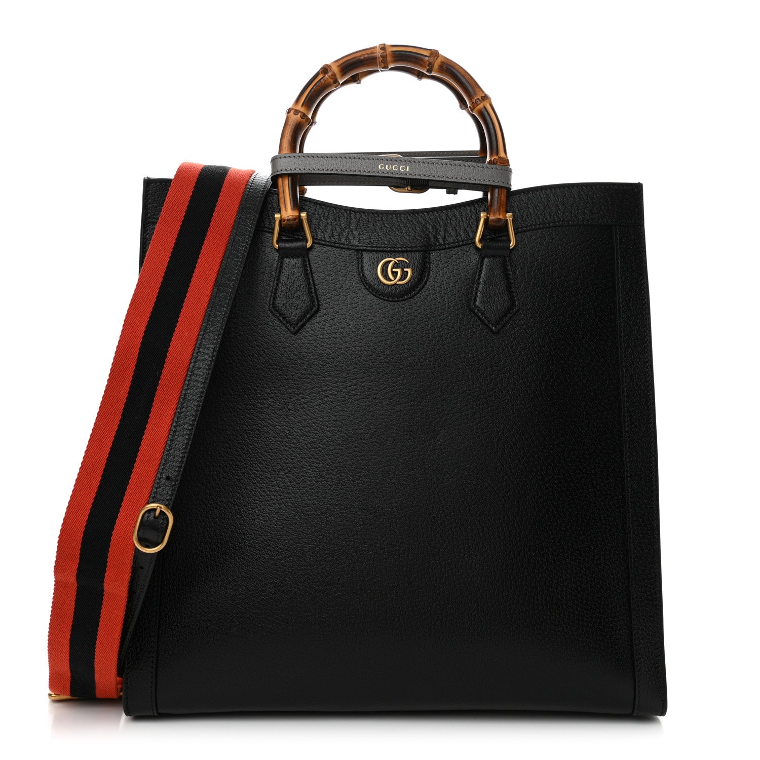 Gucci Wonka Grain Calfskin Large Diana Tote Bag Black 1 of 13