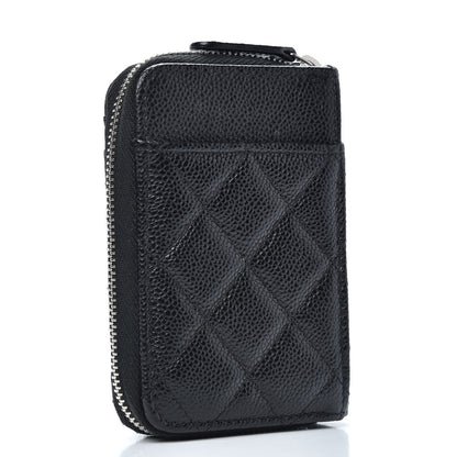 Chanel Caviar Quilted Zip Card Holder Black 3 of 8
