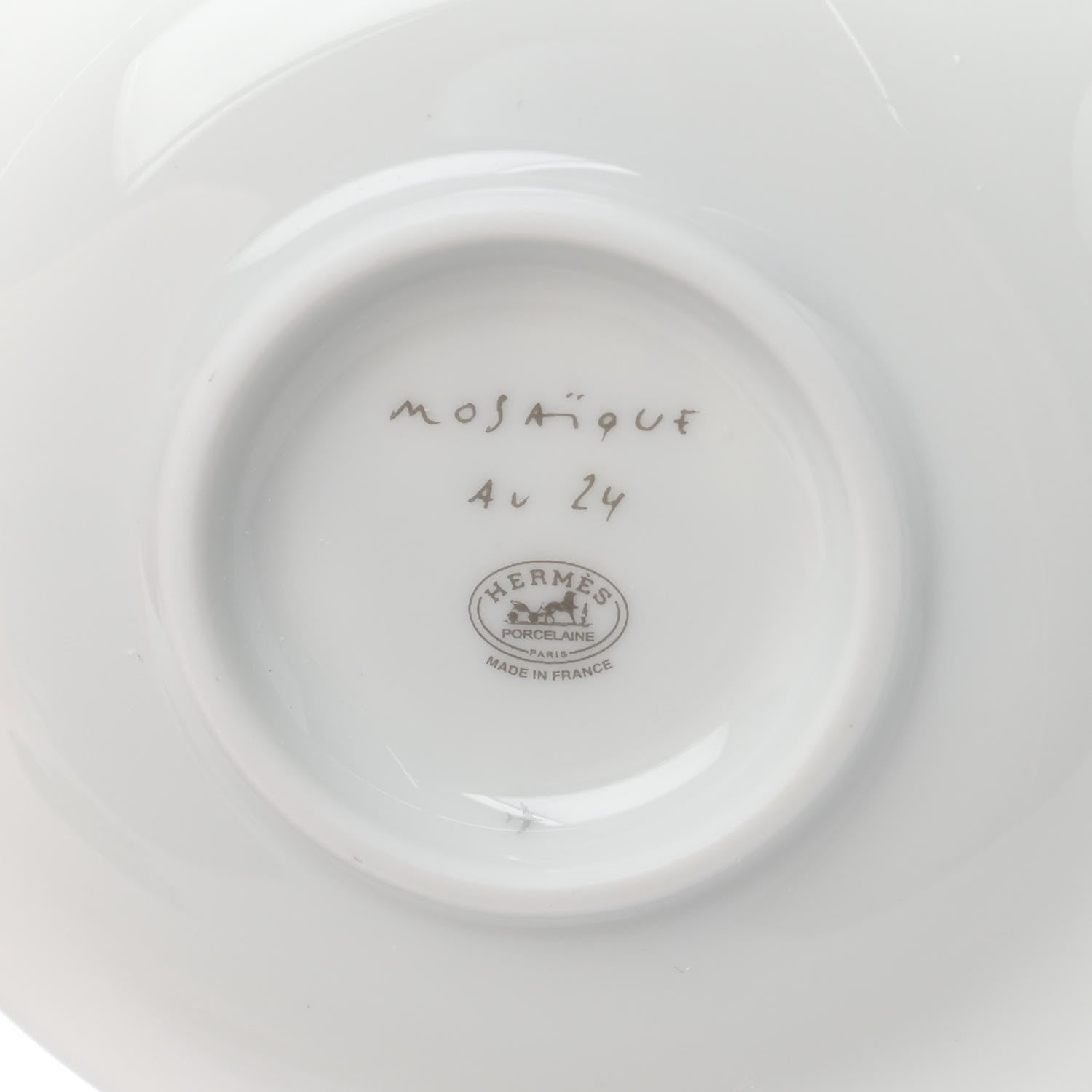 Hermes Porcelain Mosaique au 24 Soy Dish Platine 4 of 4