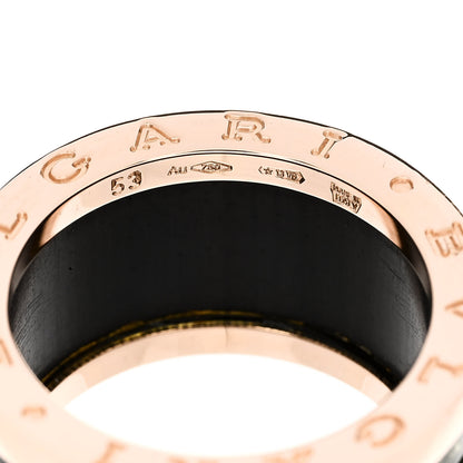 Bulgari 18K Rose Gold Green Marble B.Zero1 Ring 53 6.5 4 of 5