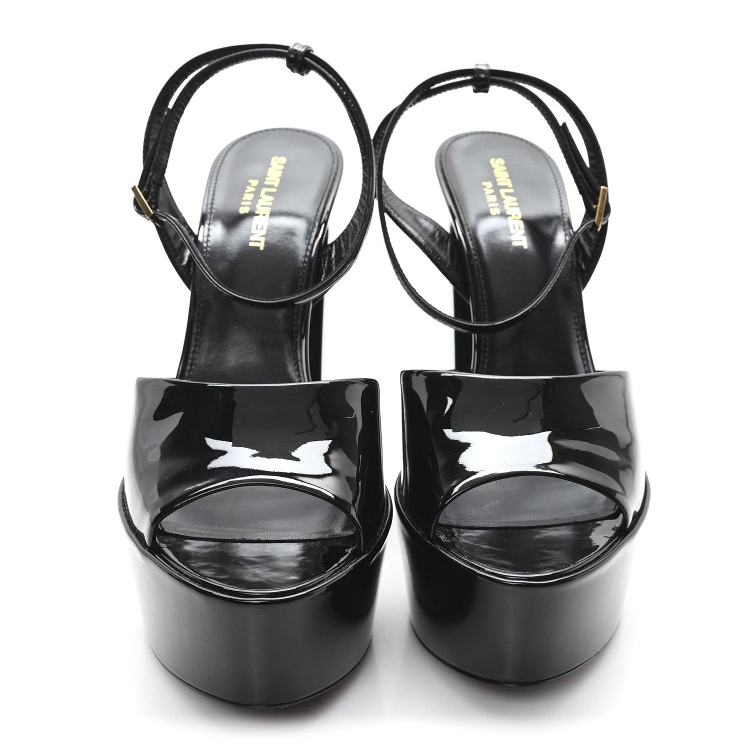 Saint Laurent Patent Sexy 95 Tanouk Platform Sandals 39.5 Black 3 of 10