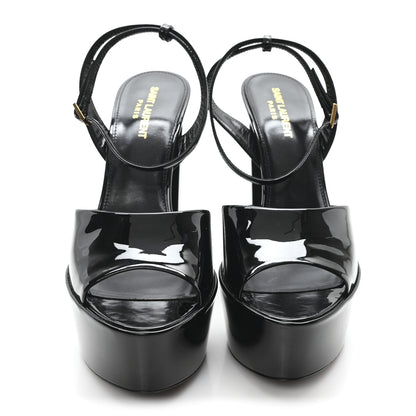 Saint Laurent Patent Sexy 95 Tanouk Platform Sandals 39.5 Black 3 of 10