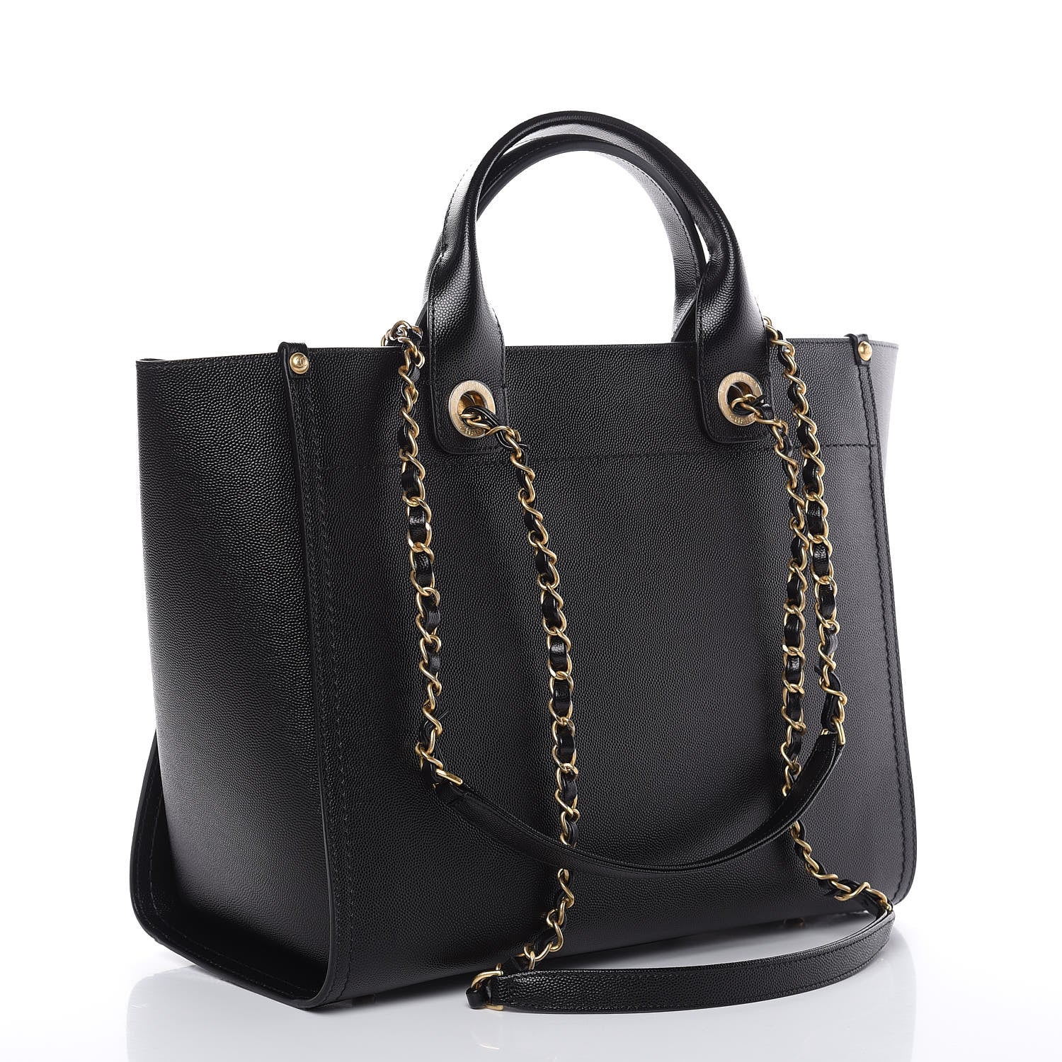 Chanel Caviar Small Studded Deauville Tote Black 4 of 11