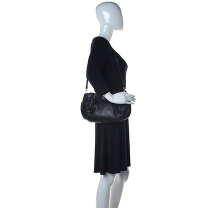 Prada Nappa Ruffle Pochette Bag Black 2 of 9