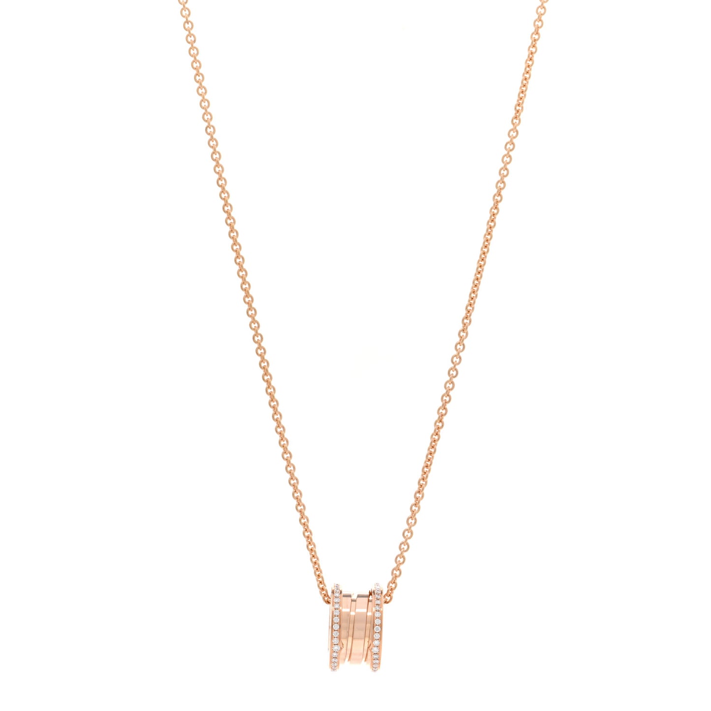 18K Rose Gold Diamond B.Zero1 Pendant Necklace