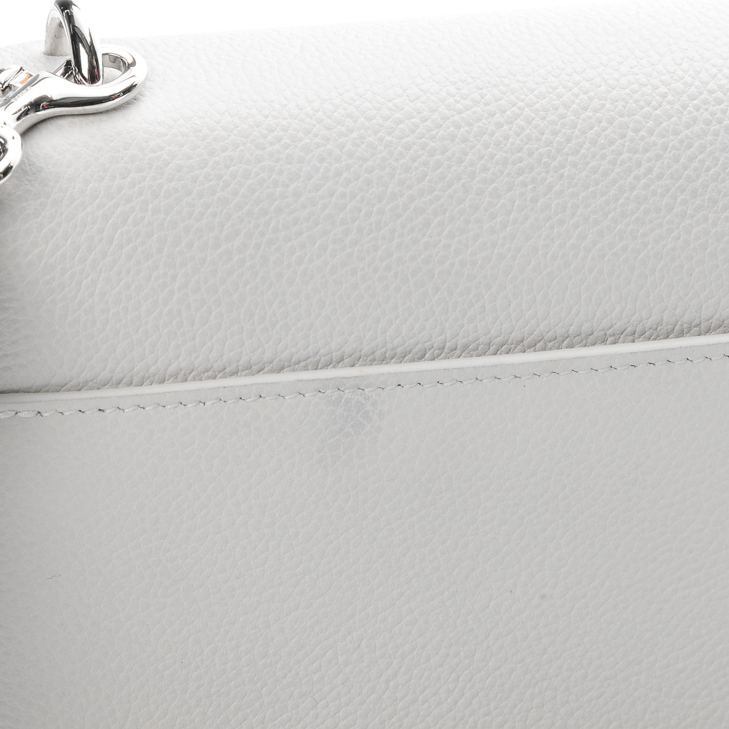 Saint Laurent Grained Calfskin Medium Monogram Sunset Dove White 9 of 9