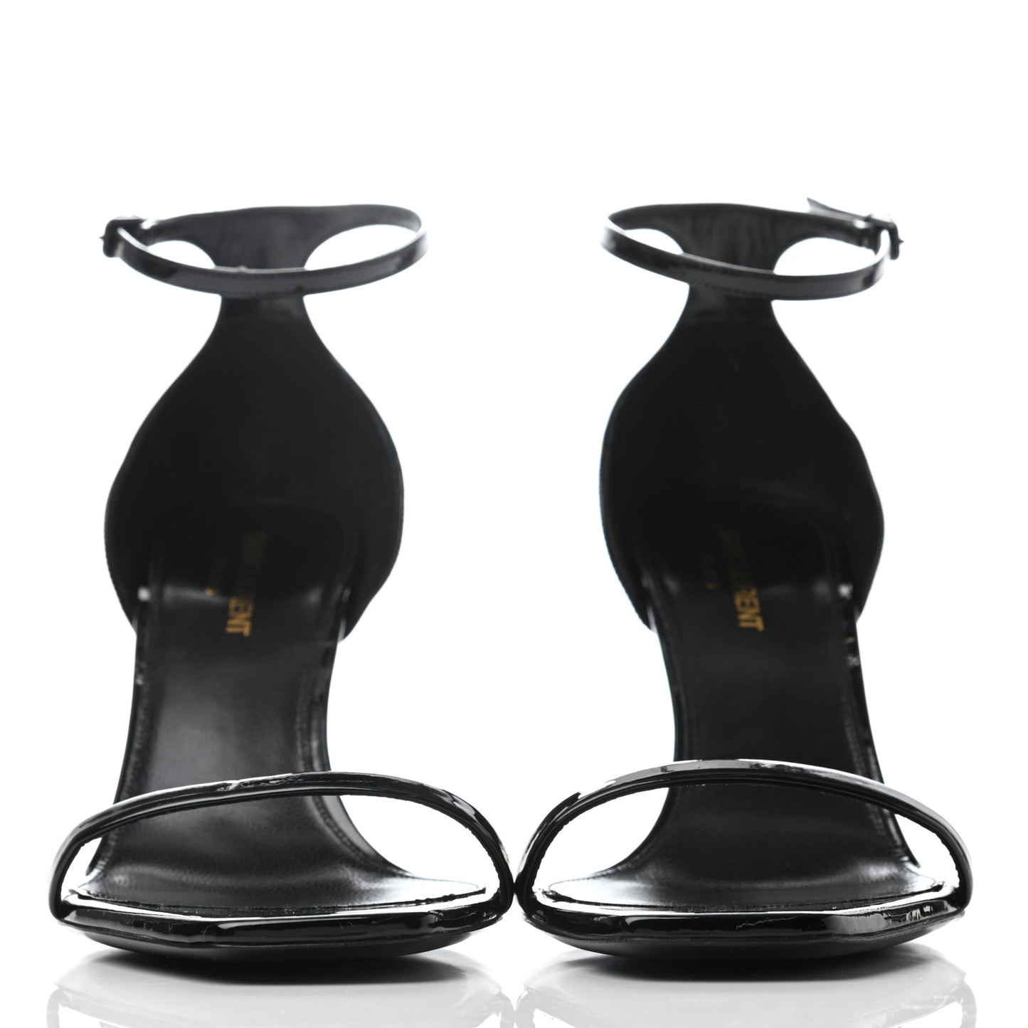 Patent Calfskin Opyum Sandals 40 Black Gold