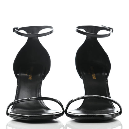 Saint Laurent Patent Calfskin Opyum Sandals 40 Black Gold 2 of 5