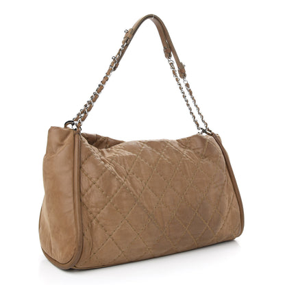 Chanel Iridescent Calfskin Quilted Relax CC Shoulder Bag Brown 3 of 9
