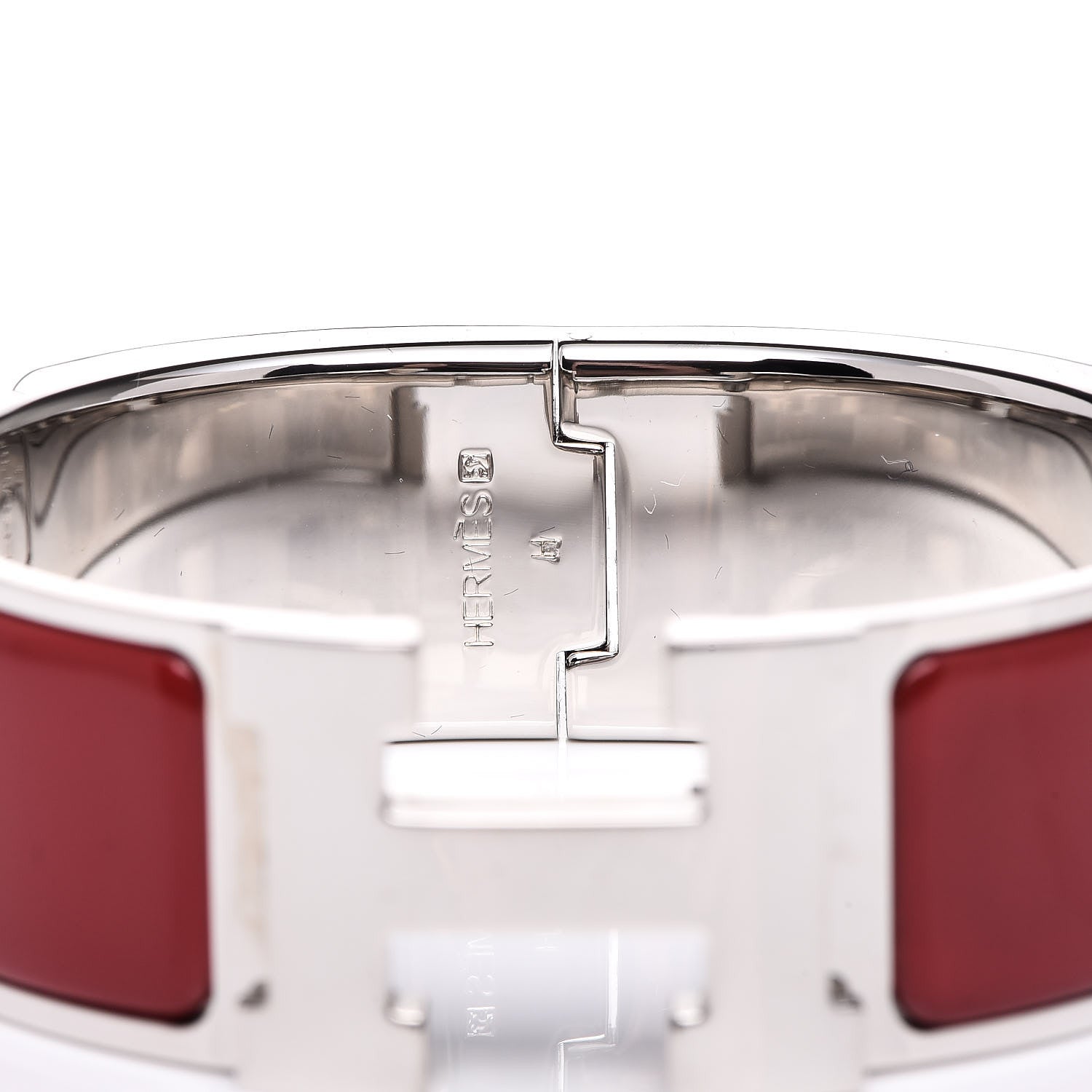 Hermes Enamel Wide Clic Clac H Bracelet PM Red 4 of 5