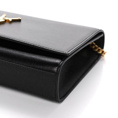 Saint Laurent Grain De Poudre Medium Classic Monogram Kate Satchel Black 9 of 10