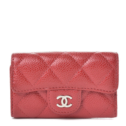 Chanel Metallic Caviar Quilted 6 Key Holder Dark Pink 1 of 10