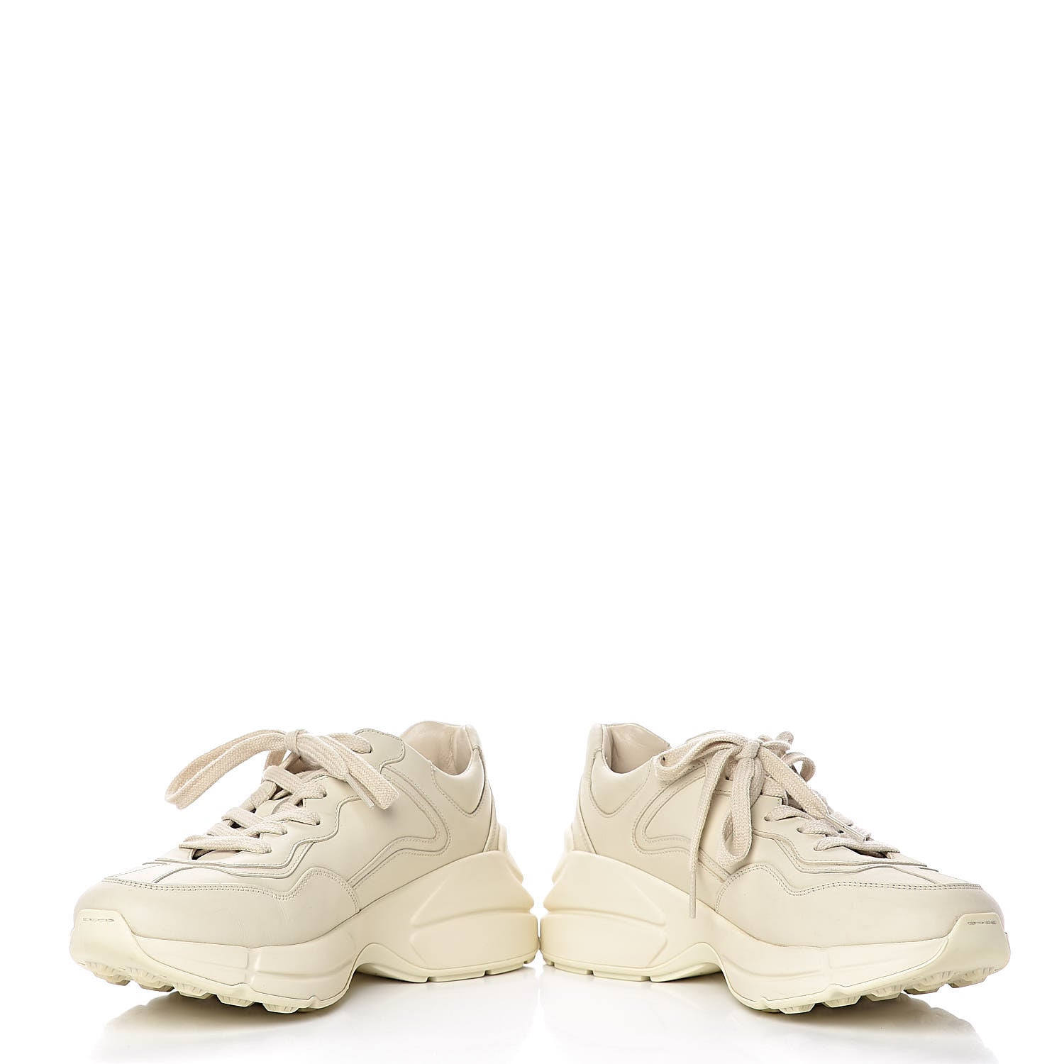Gucci Calfskin Logo Womens Rhyton Sneakers 37.5 Ivory 13 of 13