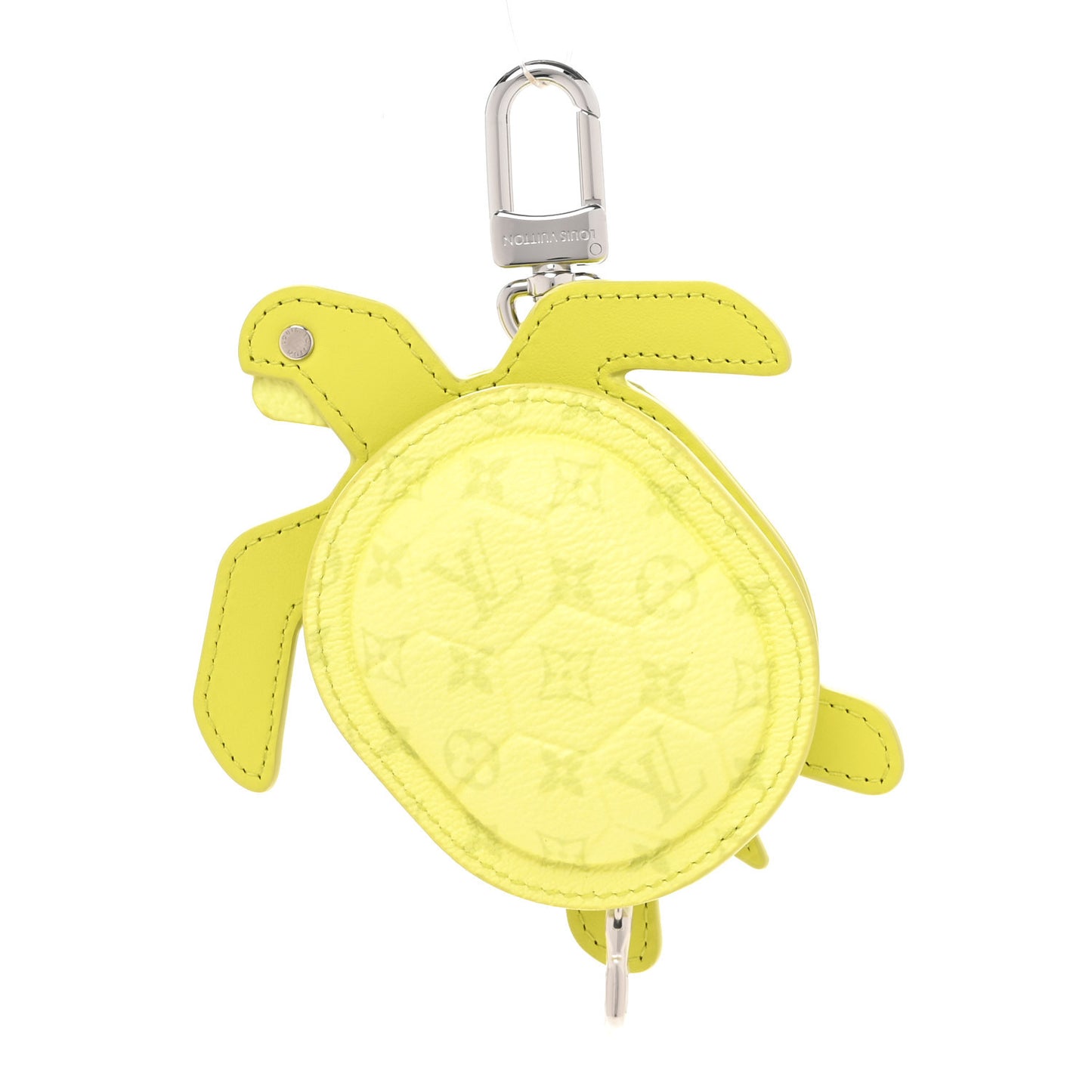 Monogram Calfskin Turtle Pouch Bag Charm Lime