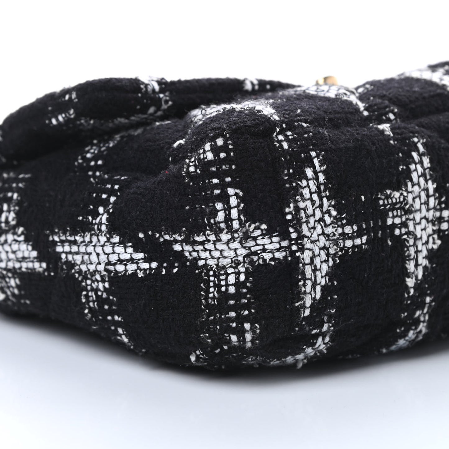 Tweed Quilted Large Chanel 19 Flap Black White