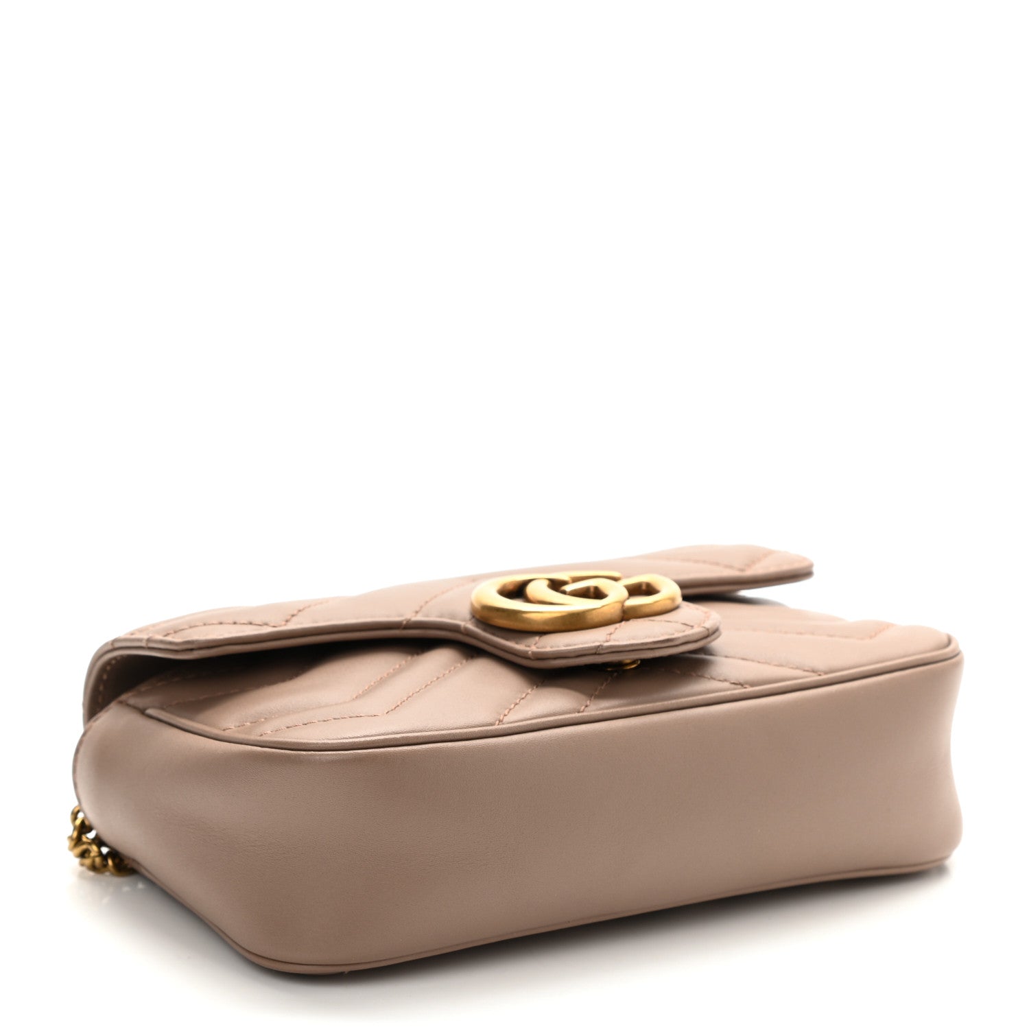 Gucci Calfskin Matelasse Super Mini GG Marmont Shoulder Bag Porcelain Rose 4 of 11