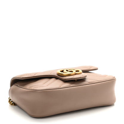Gucci Calfskin Matelasse Super Mini GG Marmont Shoulder Bag Porcelain Rose 4 of 11
