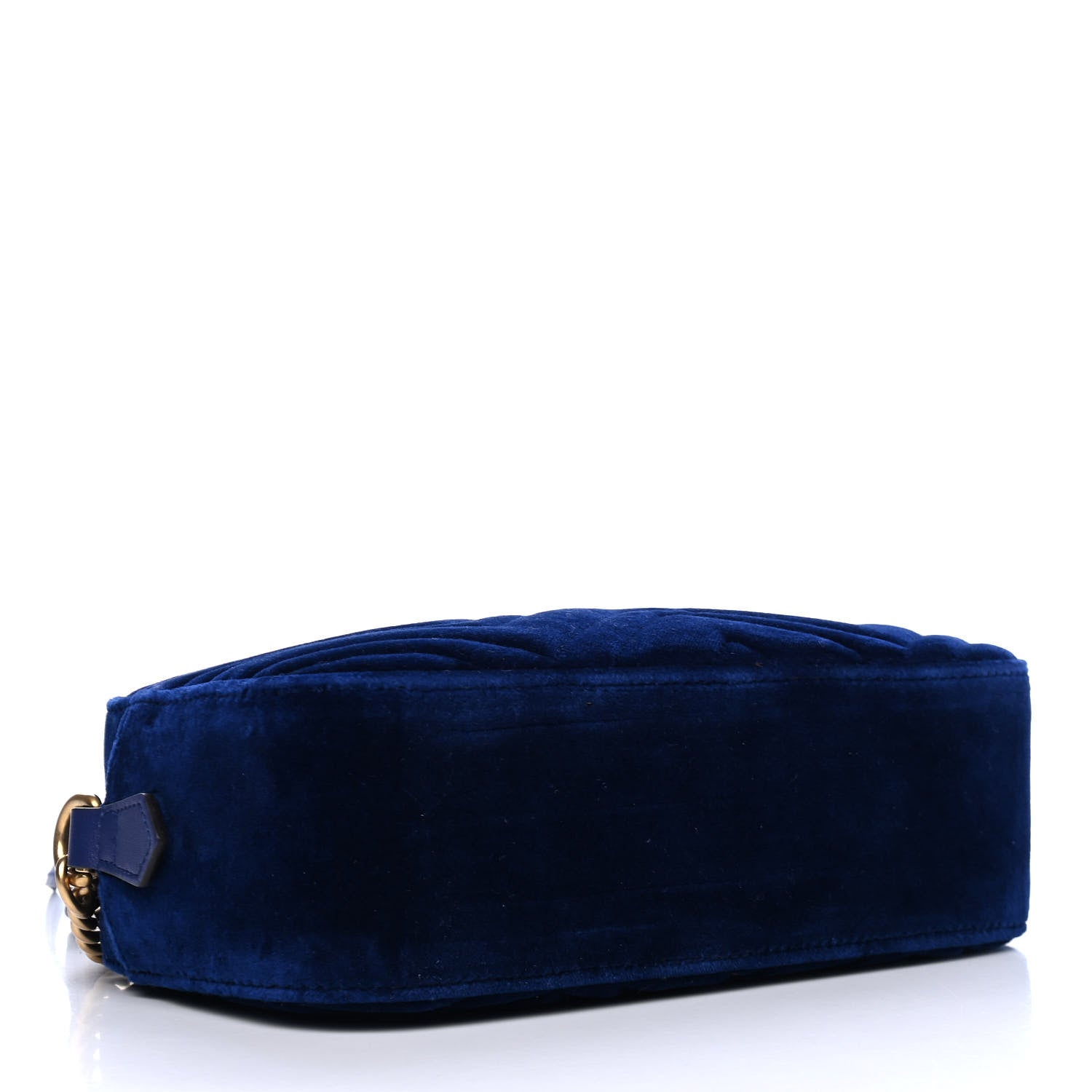 Gucci Velvet Matelasse Small GG Marmont Chain Shoulder Bag Cobalt 3 of 4