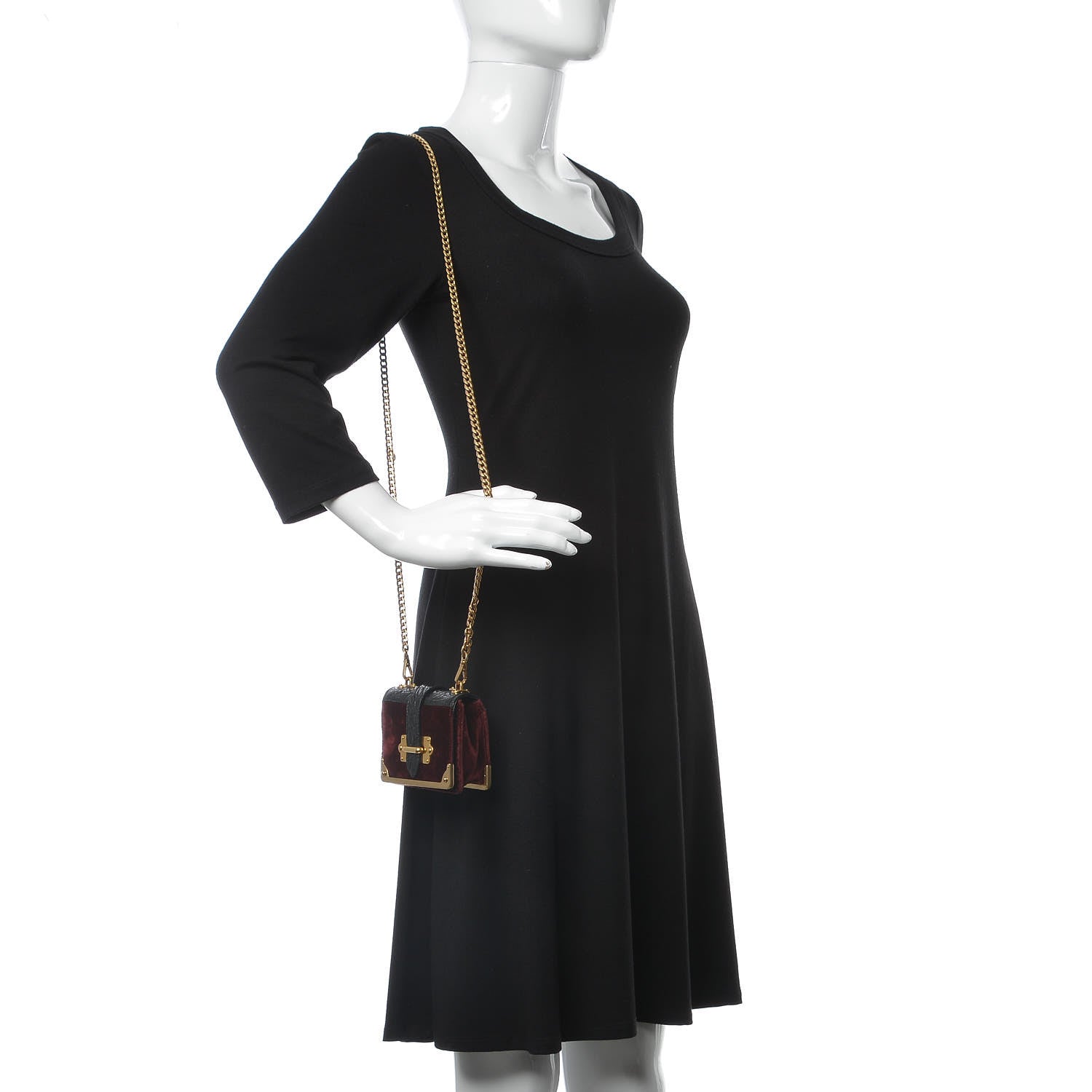 Prada Velvet Crocodile Micro Cahier Bag Ribes Black 2 of 10
