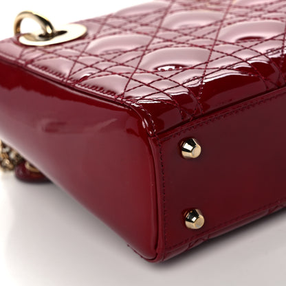 Christian Dior Patent Cannage Mini Lady Dior Red 12 of 15