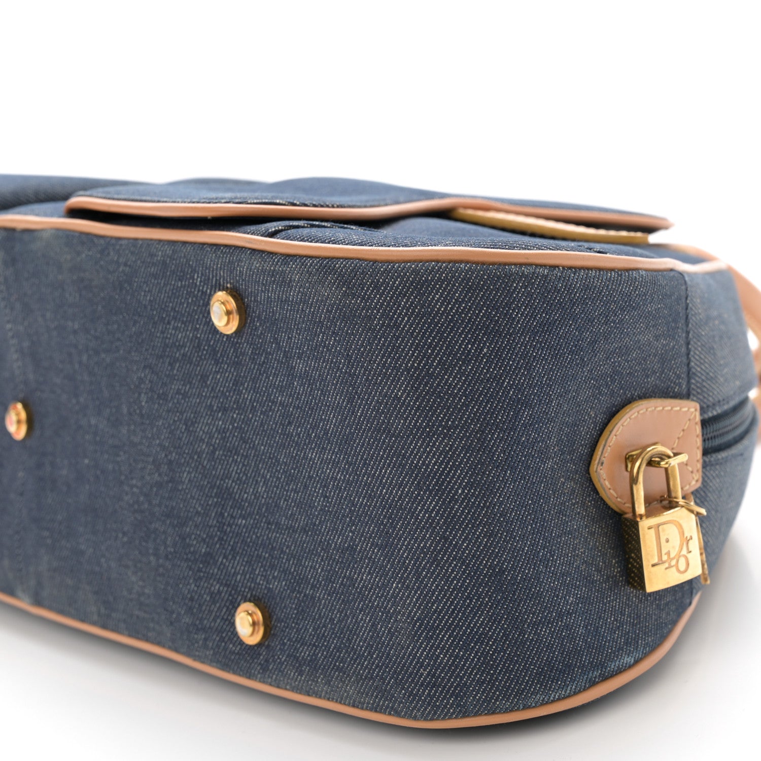 Christian Dior Denim Calfskin Saddle Bowler Blue 10 of 13