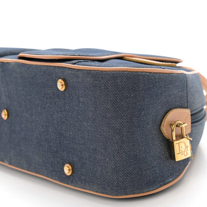 Christian Dior Denim Calfskin Saddle Bowler Blue 10 of 13