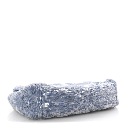 Chanel Sequin Quilted Medium Chanel 19 Flap Light Blue 4 of 10