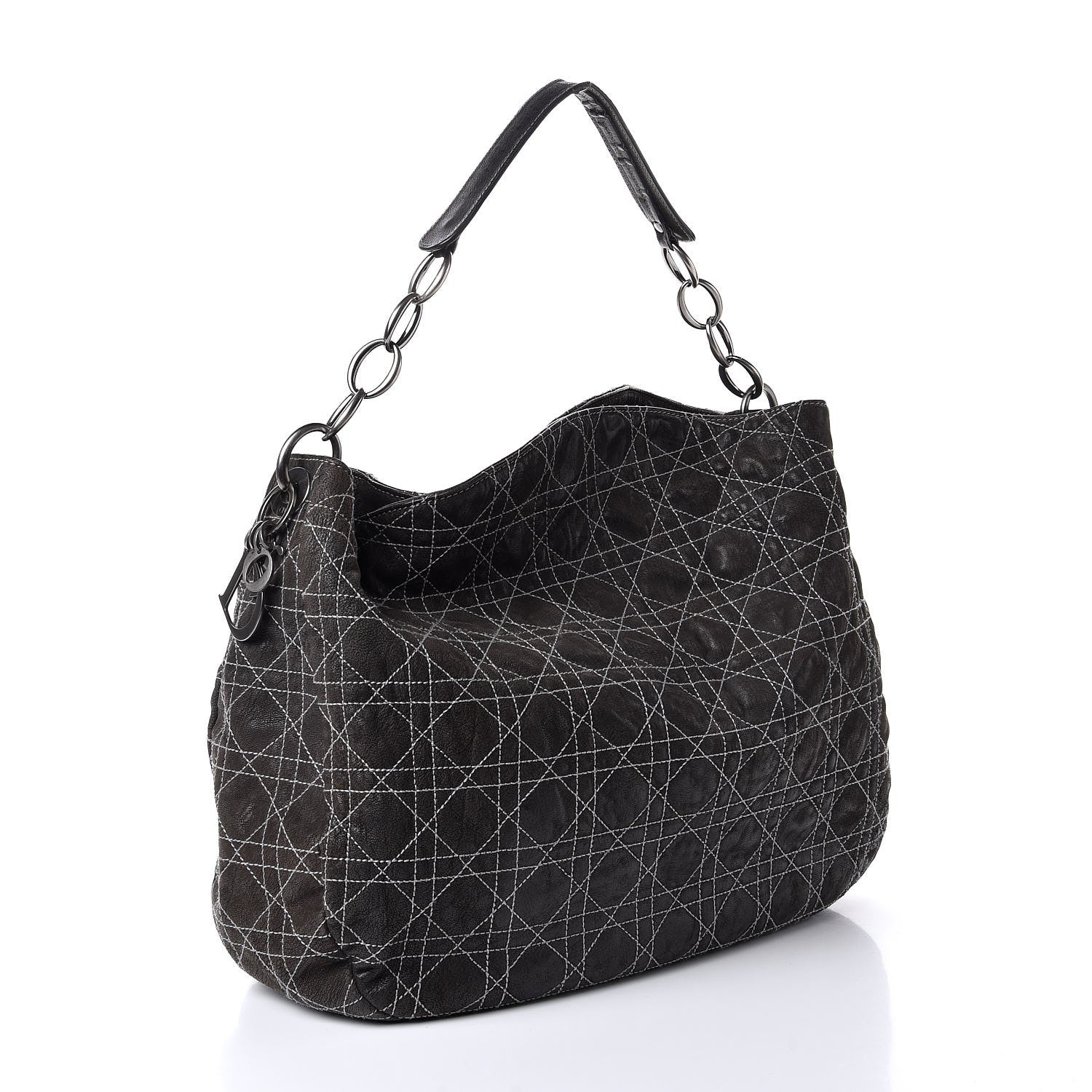 Christian Dior Goatskin Cannage Medium Lady Dior Hobo 3 of 7