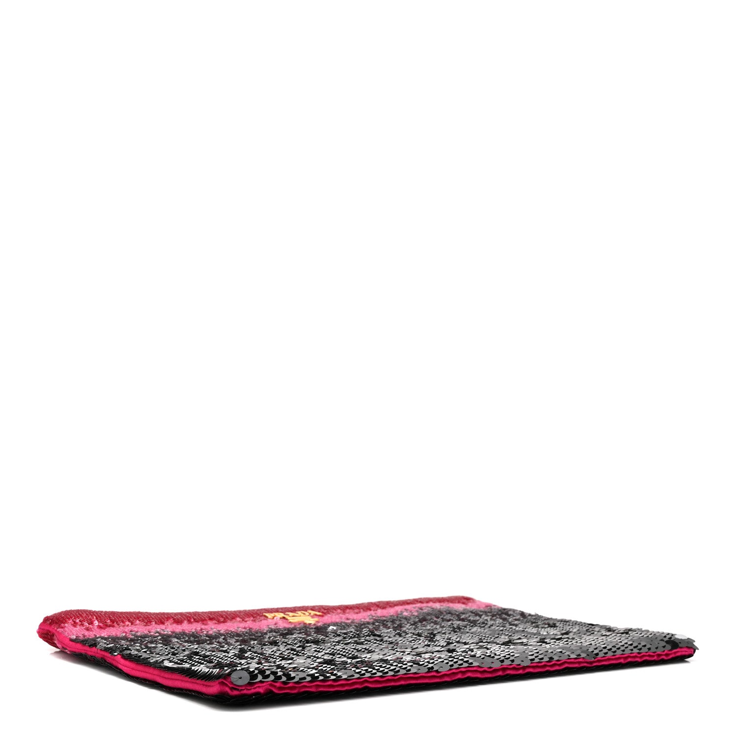 Prada Sequin Ombre Clutch Black Pink Red 4 of 6