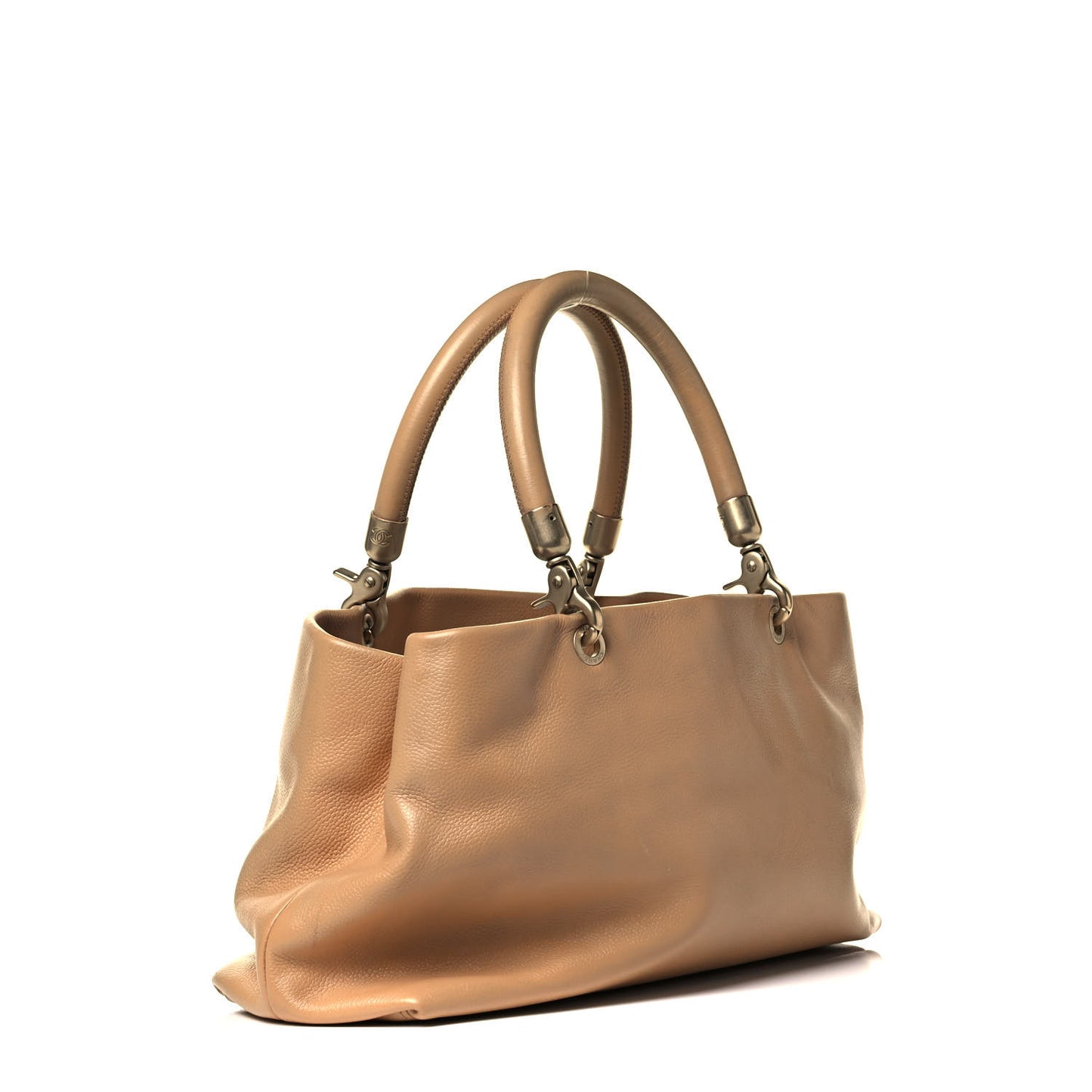 Caviar CC Stitched Tote Beige