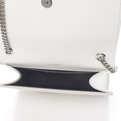 Saint Laurent Grain De Poudre Small Monogram Kate Satchel Optical White 5 of 11